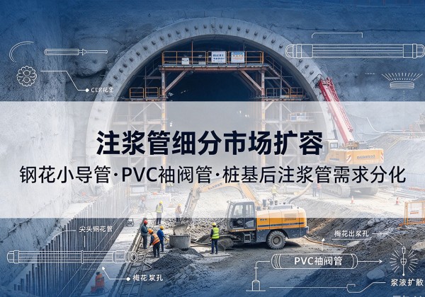 金秀注浆管细分市场扩容，隧道钢花小导管、PVC 袖阀管、桩基后注浆管需求分化